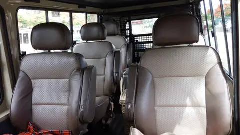 Inside a safari vehicle